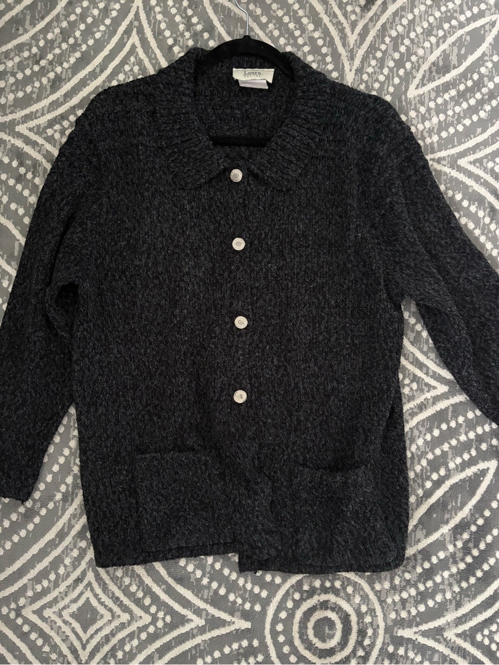 Laura Dark Charcoal Knit cardigan